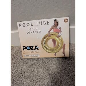 Inflatable Pool Float Tube - Luxurious Fun Lounger with Confetti Rose POZA